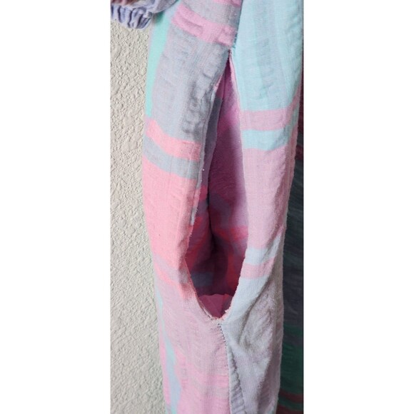 Vintage Lady Ronte Plaid Pink Green Blue Mumu House Dress Smock Women  Medium - Picture 6 of 8